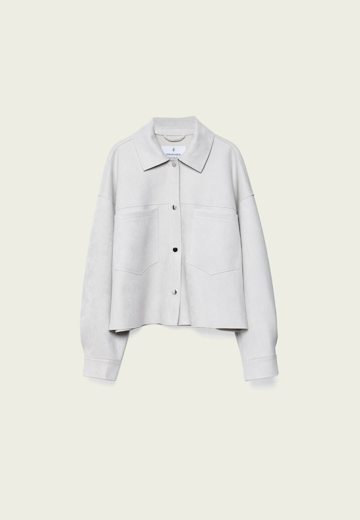 Stradivarius Kunstlederjacke – cremeweiß