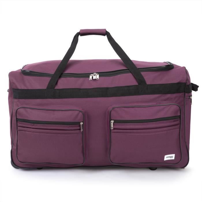 Monzana XXL paarse reistas met wielen, trolley, 160 liter, sporttas, telescopische handgreep, 3 vergrendelbare wielen