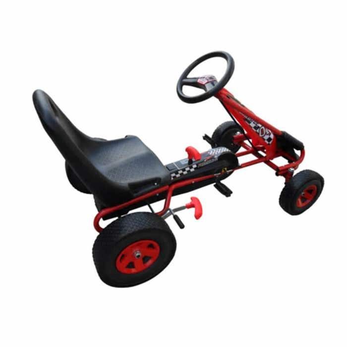 Kart a pedales - vidaXL - Rojo - Bloqueo de seguridad para niños - Asiento ajustable