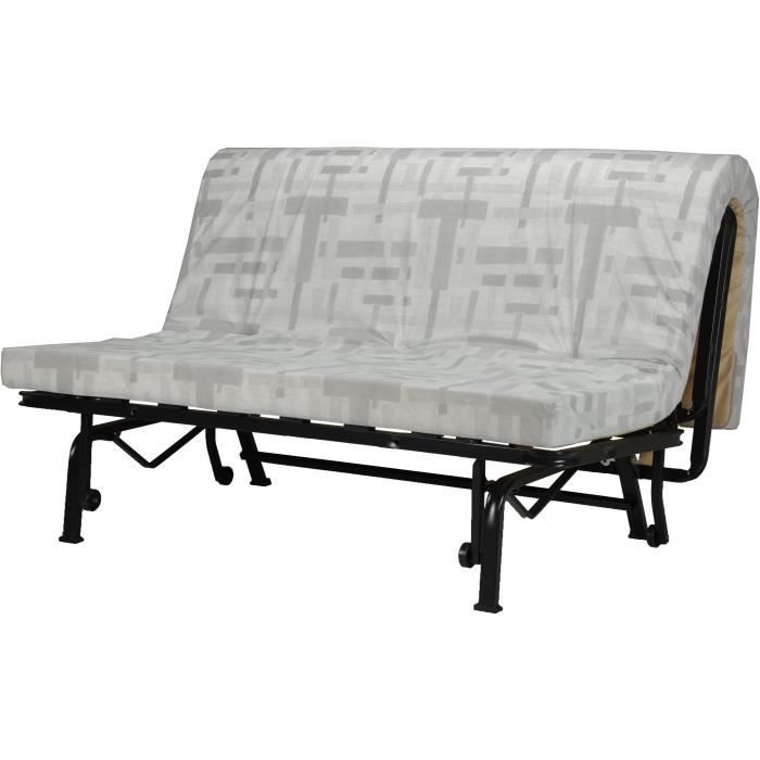 Banquette BZ JOE - Tissu beige - 3 places - L 143 x P 97 cm - Couchage 140 x 190 cm