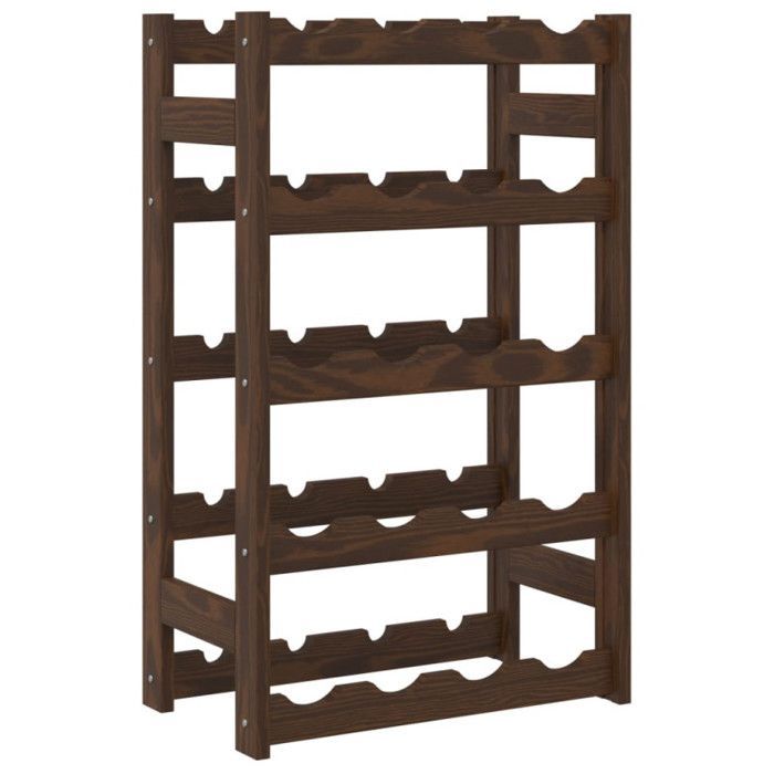 vidaXL Casier à bouteilles pour 20 bouteilles marron bois pin solide 373390