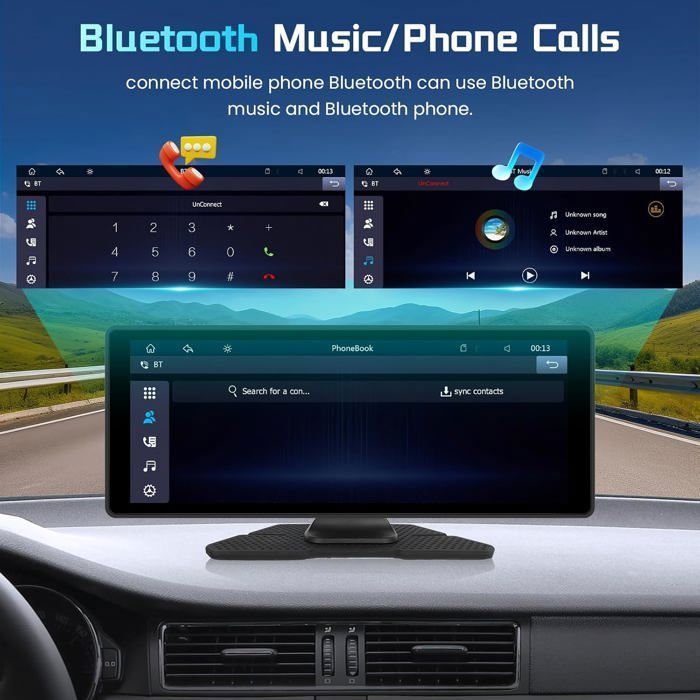 Radio portátil para coche de 10,26