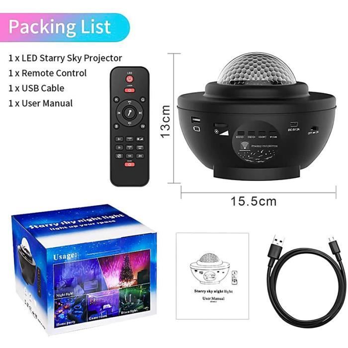 Veilleuse Projecteur Galaxie Starry Veilleuse enfant bébé De Nuit Adulte Projecteur Etoile LED veilleuse musicale et lumineuse bebe