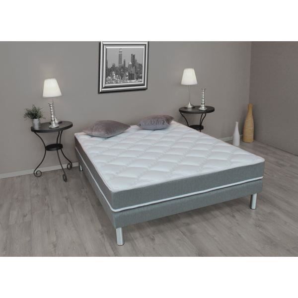 Colchón de espuma viscoelástica, gris jaspeado - Firme - 140x190cm - Doble
