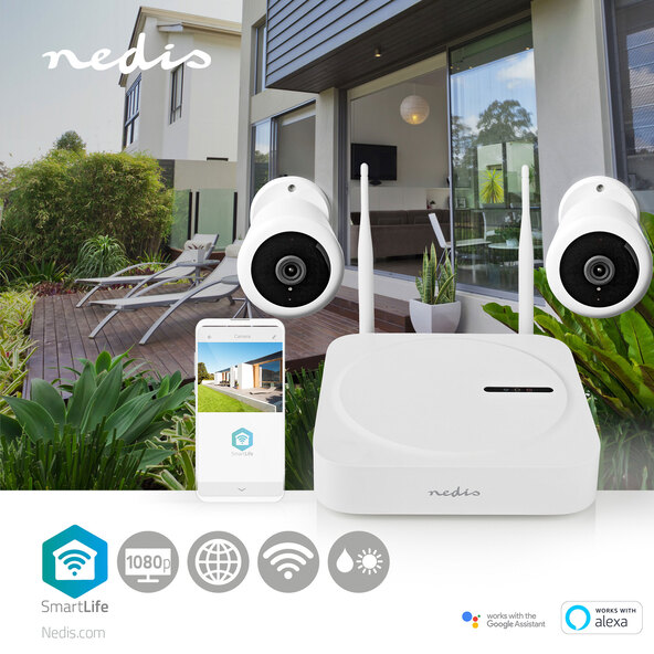 Sistem de supraveghere wireless FullHD pentru exterior cu 2 camere, SLNVR201CWT, SmartLife