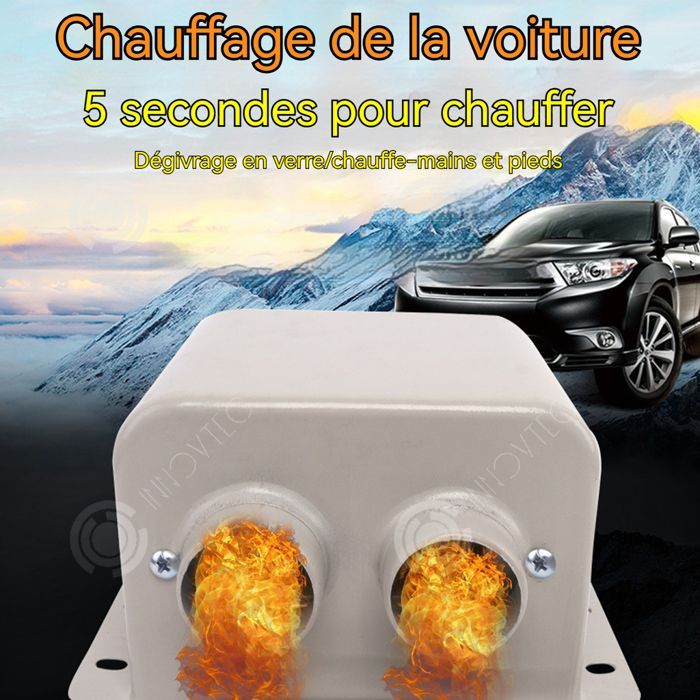 Calefactor para coche INN 18x15x10cm 800W 12V 2 salidas de aire Descongelación/Desempañado/Calentamiento rápido Protección contra sobrecalentamiento