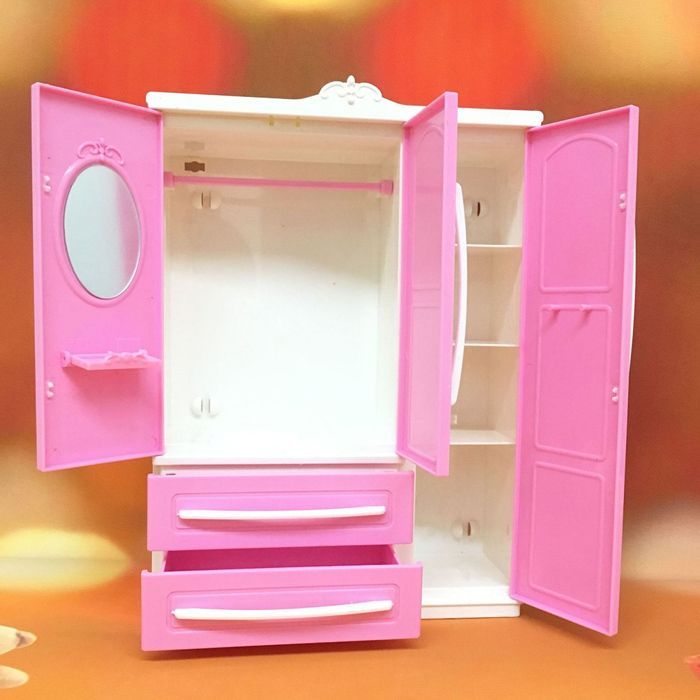 Armario para muñecas, organizador de ropa, muebles para mini princesas, adornos para armarios, armario para casa de muñecas