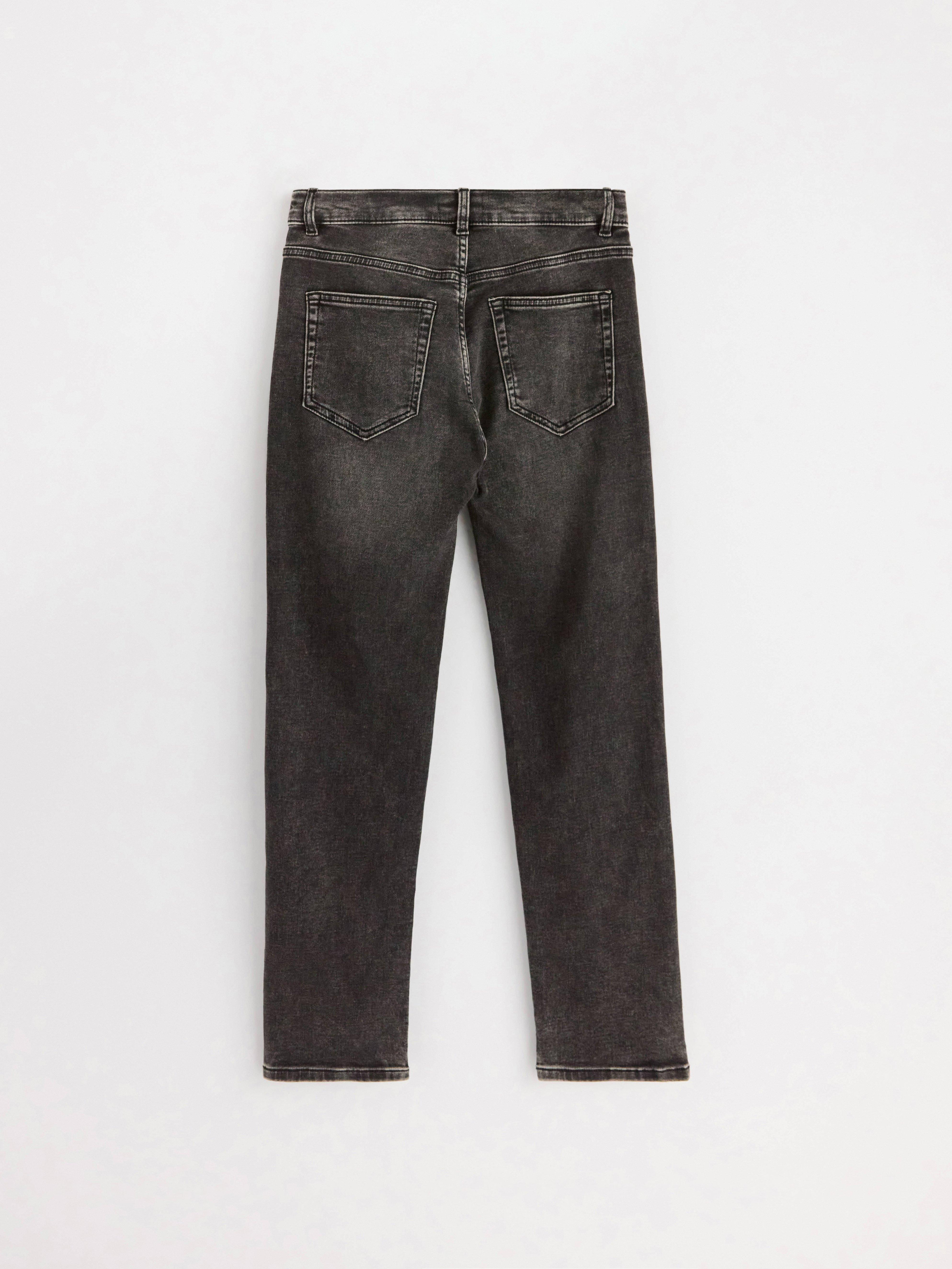 Pantalones vaqueros STAFFAN de punto súper elástico con pierna recta y cintura normal, color negro.