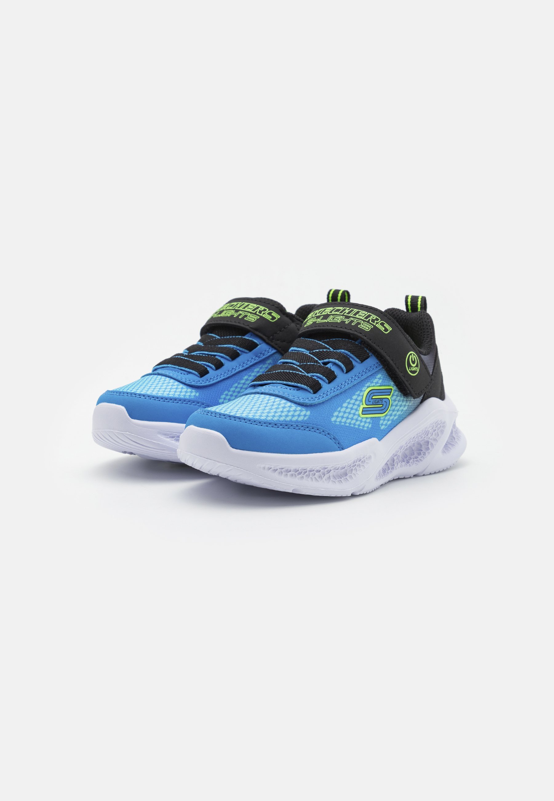 Skechers METEOR - Sneakers - zwart/blauw/limoengroen