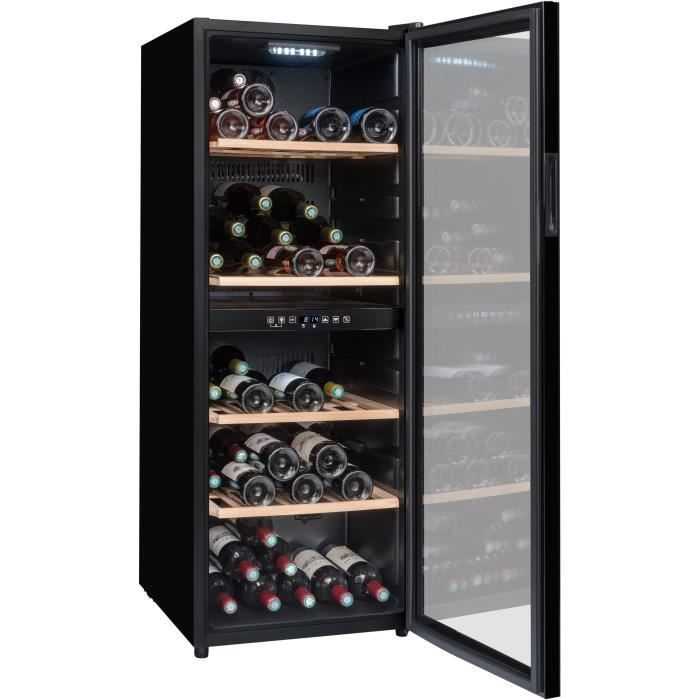 Serving wine cellar - LA SOMMELIERE - SLS90DZ - 91 bottles - Reversible glass door - Energy class G - 48 x 57.5 x 128.5 cm - Black