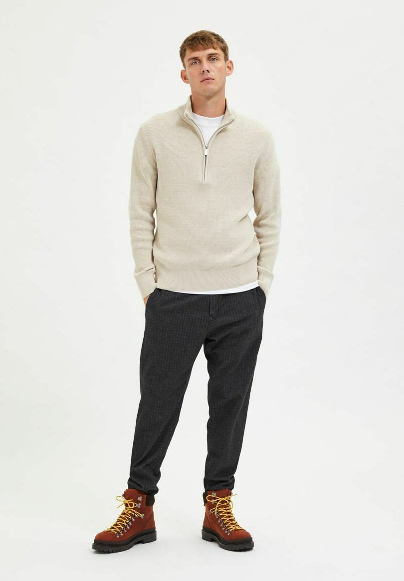 Selected Homme HIGH NECK - Jumper - oatmeal