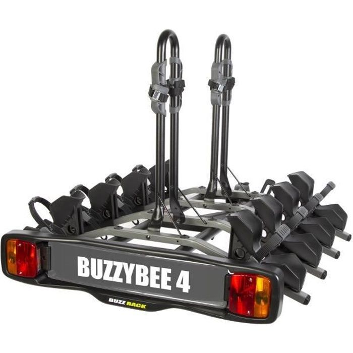 Portabicicletas para enganche de remolque BUZZRACK - Nuevo Buzzy Bee 4 - 4 bicicletas - Negro - Acero