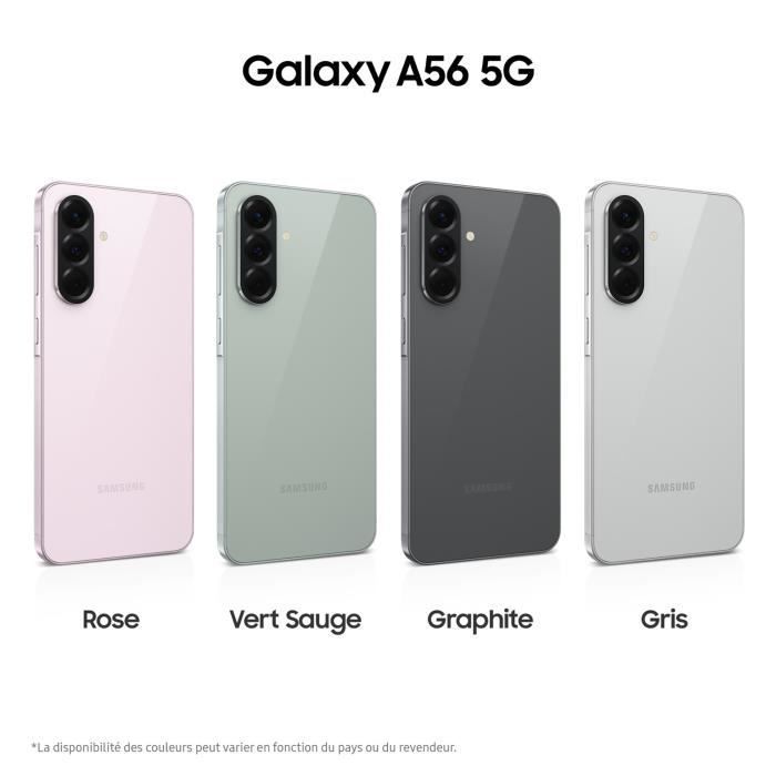 Smartphone SAMSUNG Galaxy A56 5G de 128 GB, color gris - Versión francesa