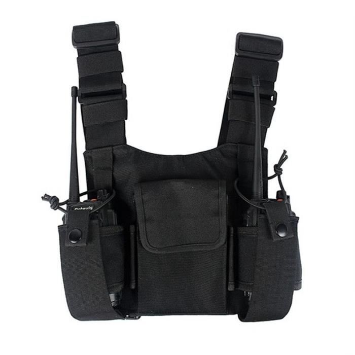 Radios de bolsillo, arnés para radio de pecho, bolsa para la cara del pecho, estuche para chaleco, estuche de transporte para radio bidireccional Talkie