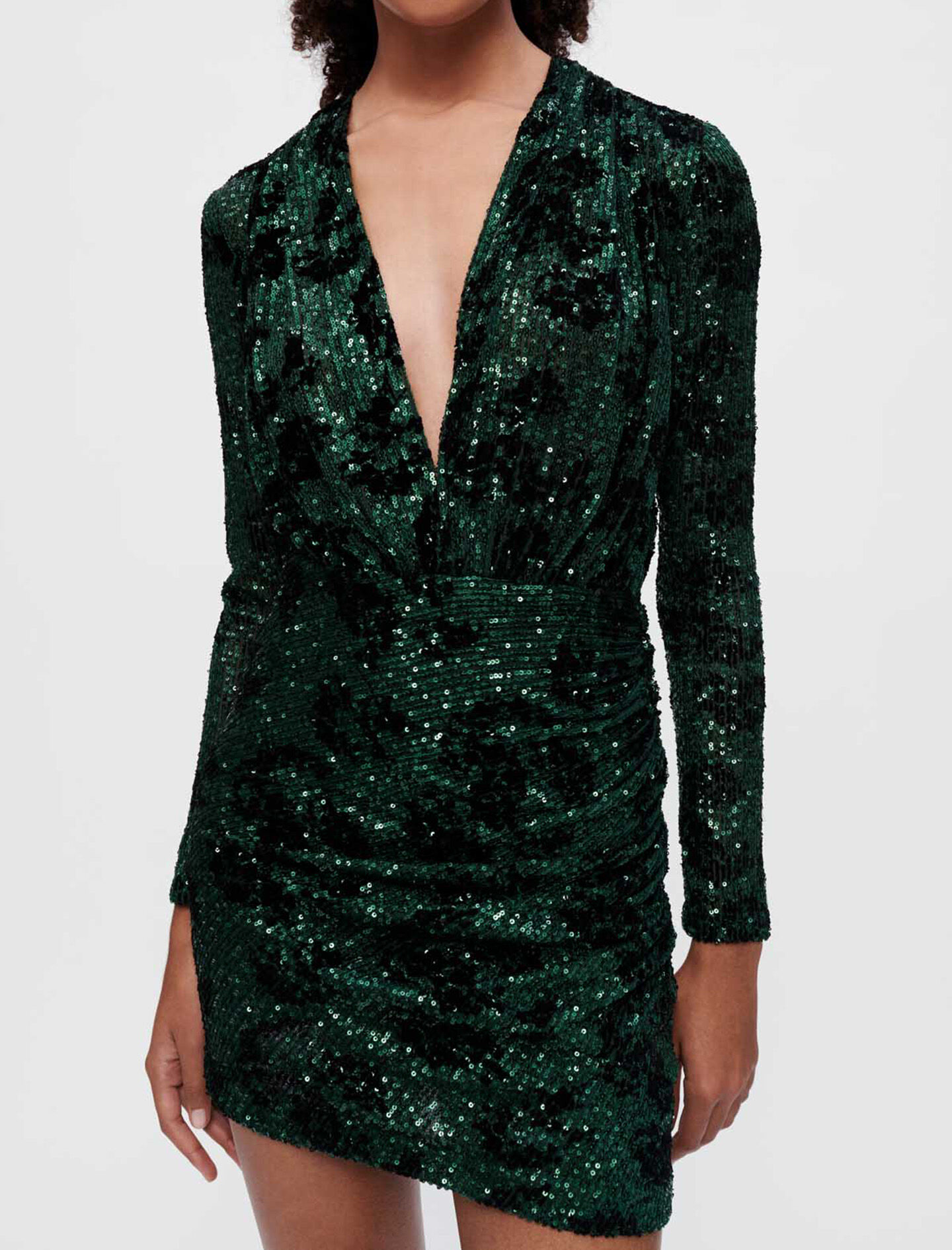 Rochie brodată cu paiete - Verde