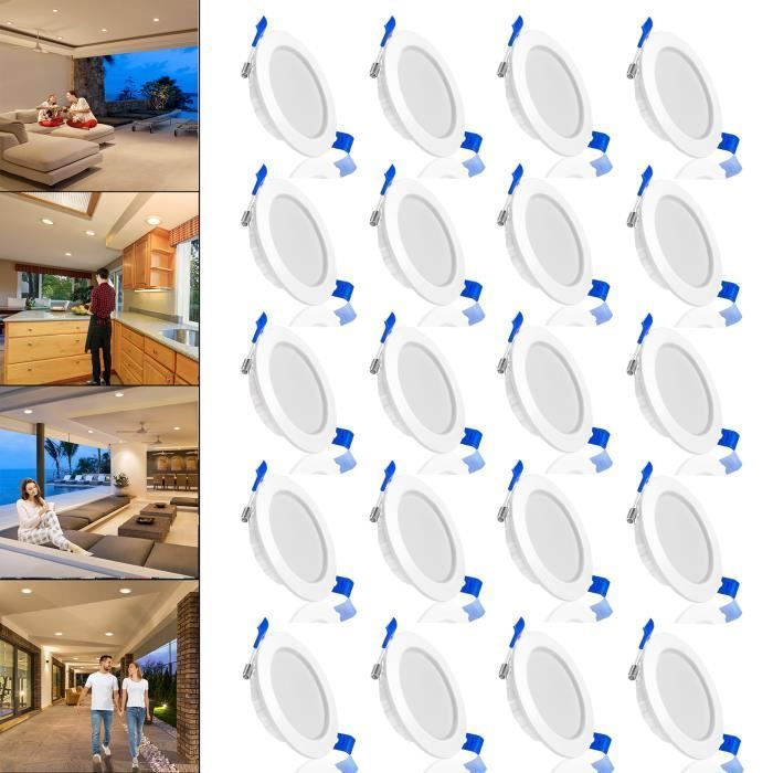 LILIIN Lot de 20 LED Spots Encastrable 5 W pour Salle de Bain, Chambre et Cuisine- 20x5W, Blanc Chaud