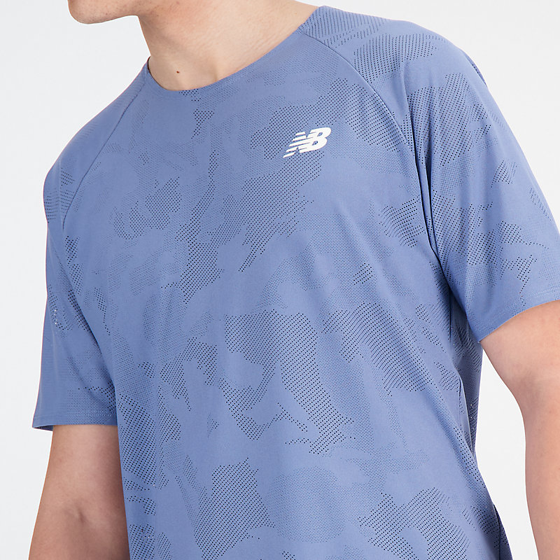 Heren Q Speed Jacquard T-shirt met korte mouwen - MERCURY BLUE
