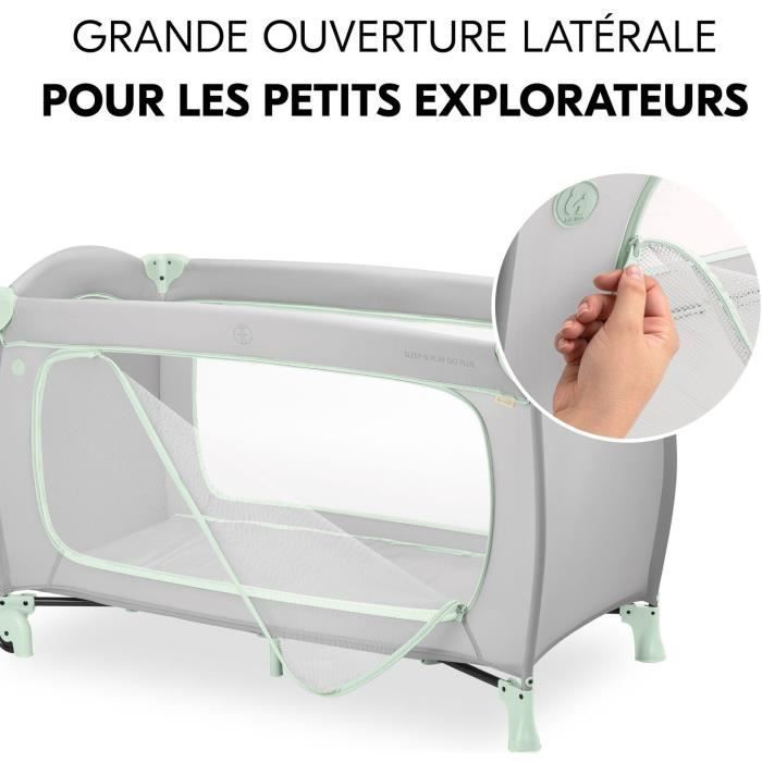 Lit de voyage - HAUCK - SLEEP N PLAY GO PLUS - 60 x 120 cm - Dès la naissance - Pliable - Roulettes - Dusty Mint