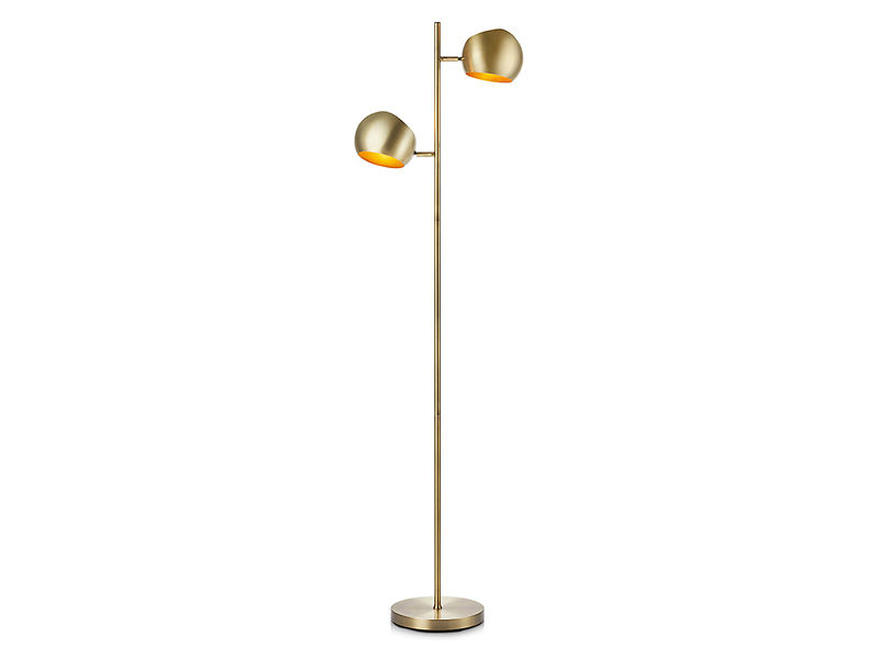 Lampa podłogowa Edgar 2-punktowa metalowa złota