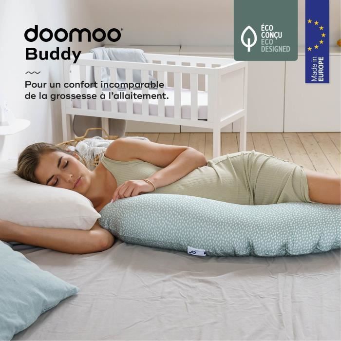 doomoo Pregnancy and Nursing Pillow Buddy, Ultra Comfort, Oeko-Tex Certified, Cloudy Khaki