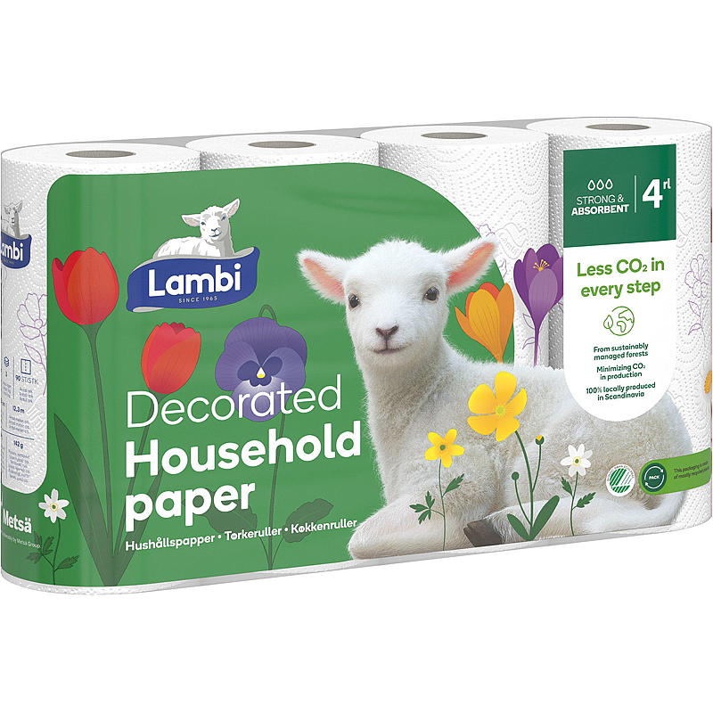 Rollo para secadora Lambi, paquete de 4 unidades de decoración Lambi