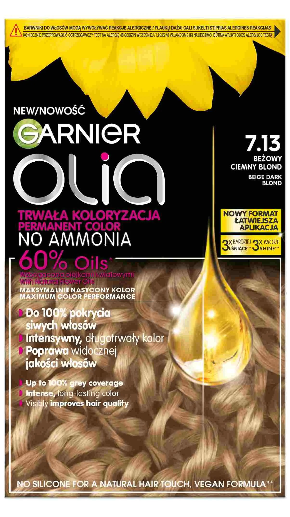 Garnier Olia Farba do włosów 7.13 Beige Dark Blond