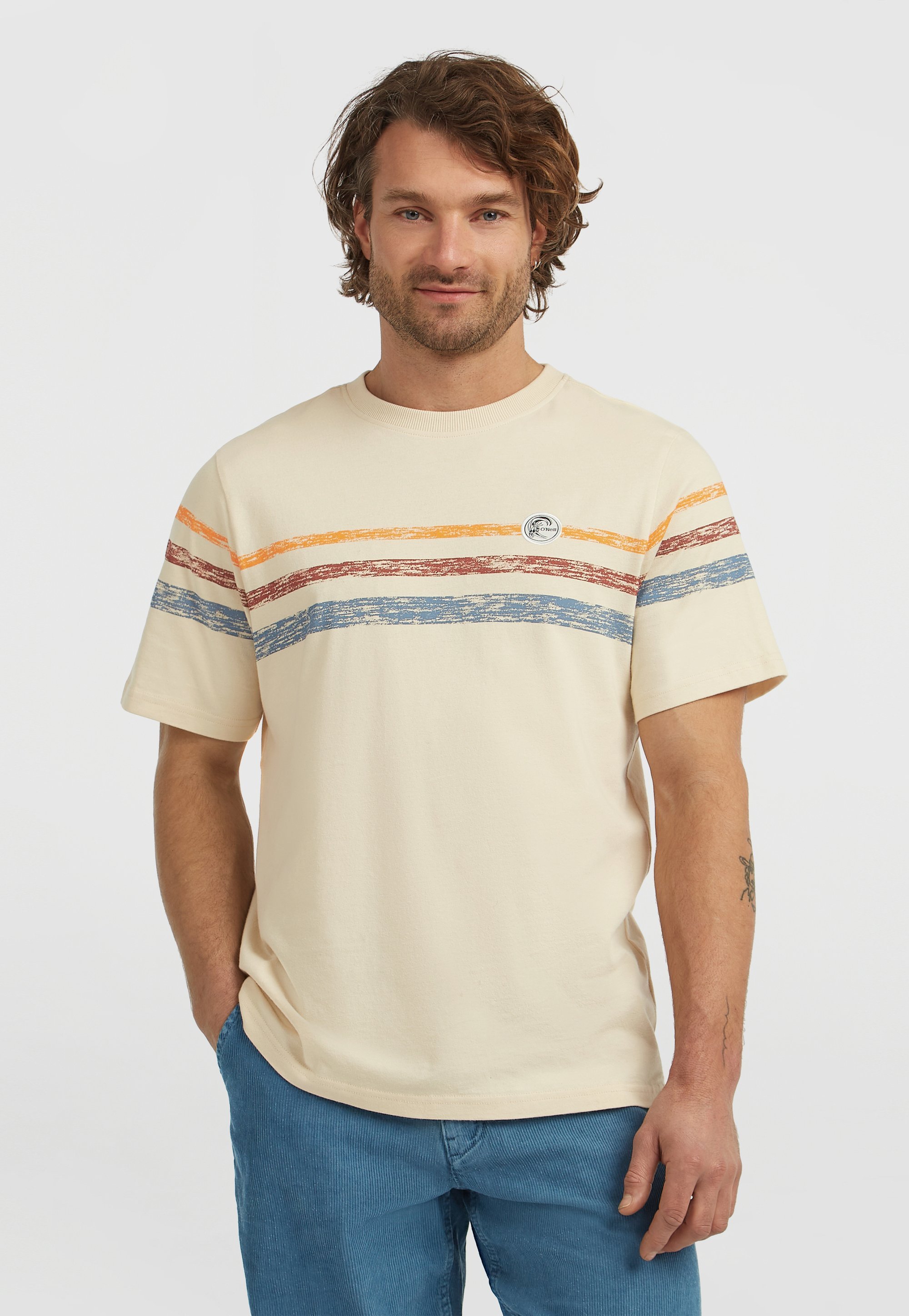 O'Neill O'RIGINALS STRIPE T-SHIRT - Triko s potiskem - black