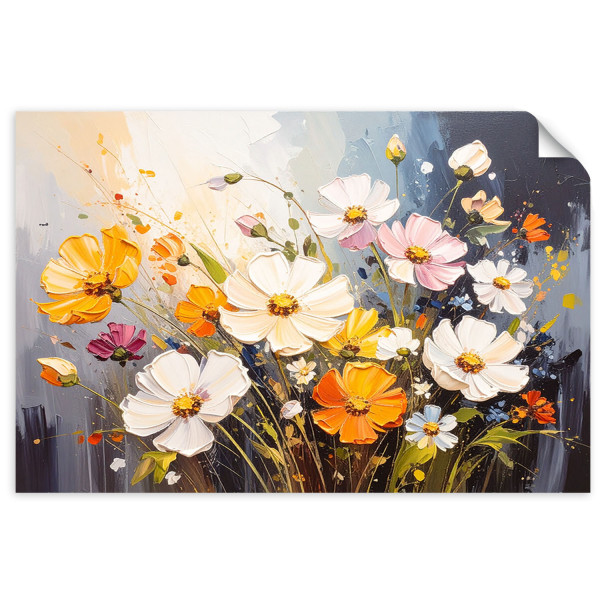 Naklejka na ścianę do salonu Feeby Kolorowe polne kwiaty natura 30x20