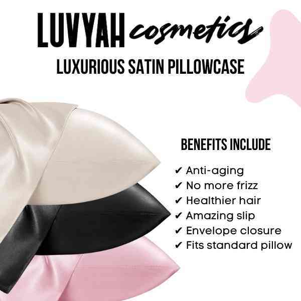 LUVYAH Cosmetics Satijnen Kussensloop voor Haar & Huid - Beige