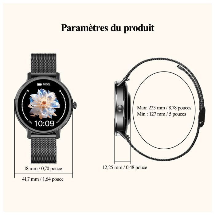 Blackview X30 Smartwatch für Damen und Herren mit Bluetooth-Anruffunktion, 1,26