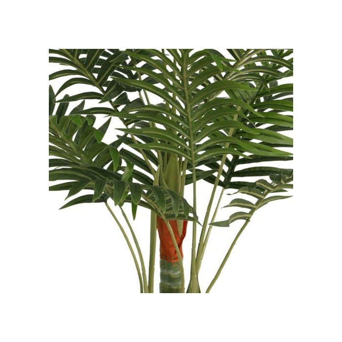 Palmera artificial de 3 troncos - vidaXL - 85 cm - Verde - PP - Alambre interno - Maceta estable - Bajo mantenimiento