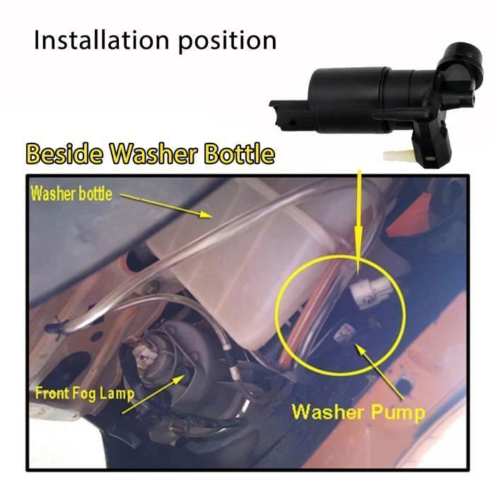 Front and rear windshield washer water pump for Peugeot 106, 107, 207, 208, 307, 308, 407, 508, 807, 1007, 3008, 5008, Partner, Tepee, Combi, Label