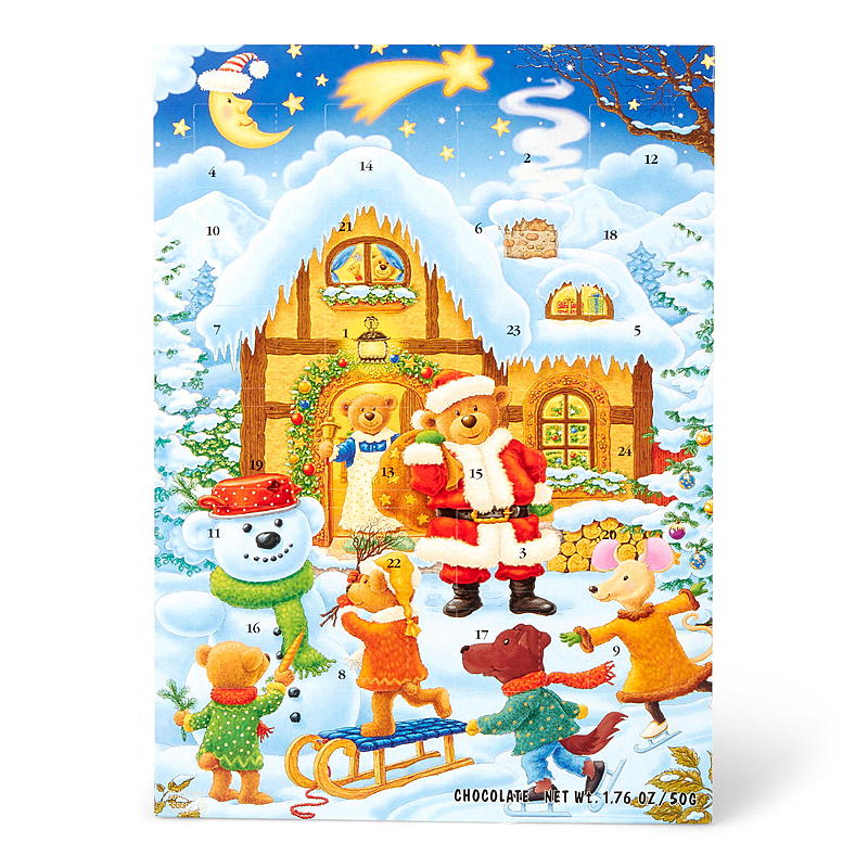 Adventskalender 50 g, med choklad