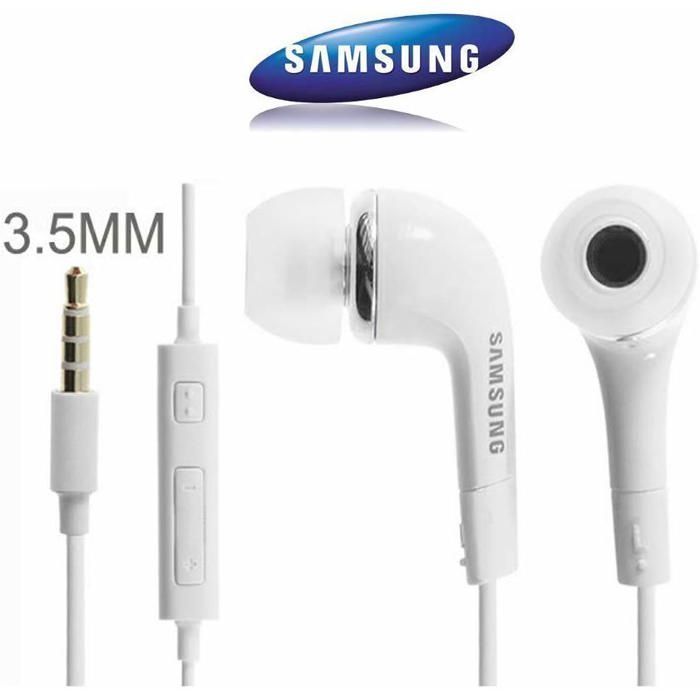 Auriculares intrauditivos Samsung EHS64AVFWE originales, color blanco, con kit manos libres (a granel) - 0643819114126