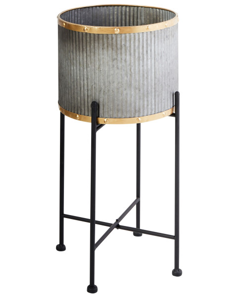 Doniczka na stojaku 52 cm metalowa biała