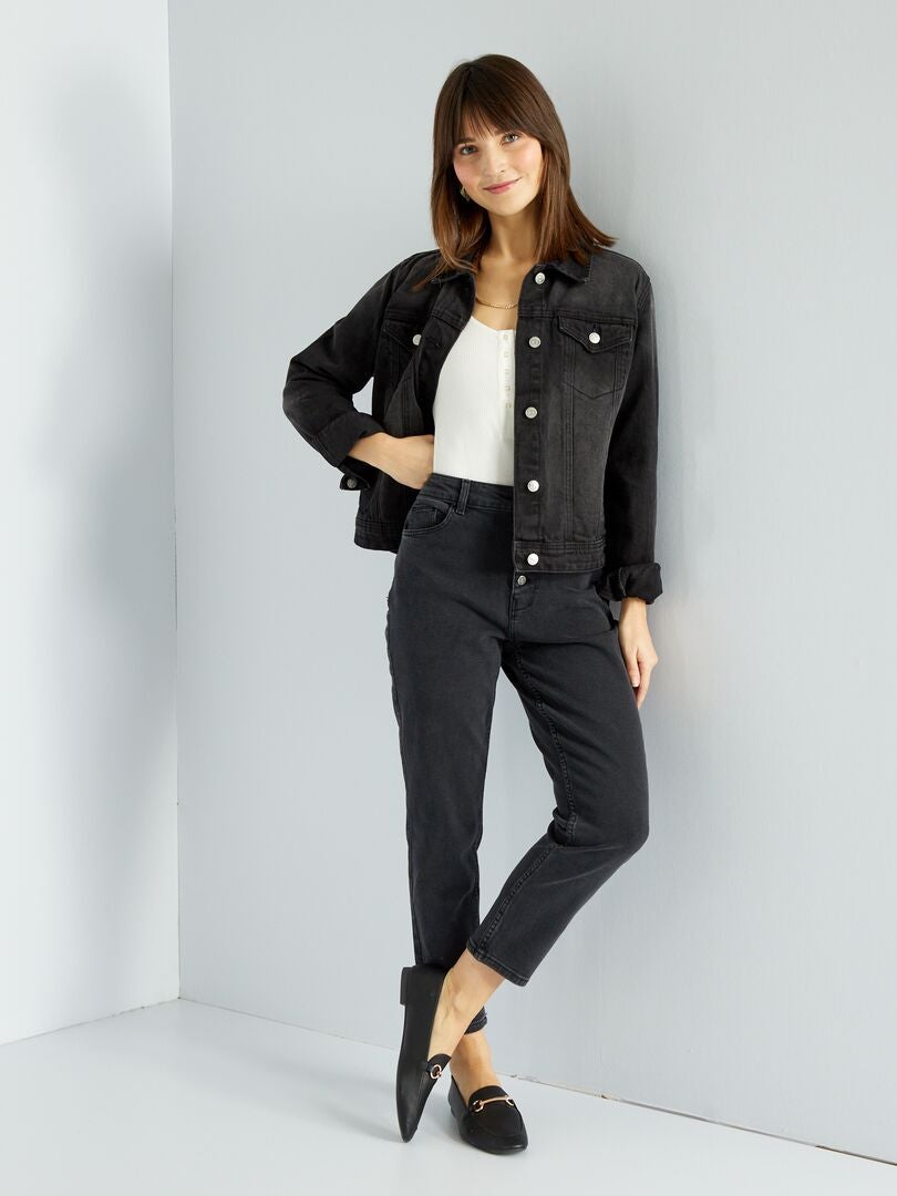 Calça jeans mom de cintura super alta - Tamanho 34 - PRETA