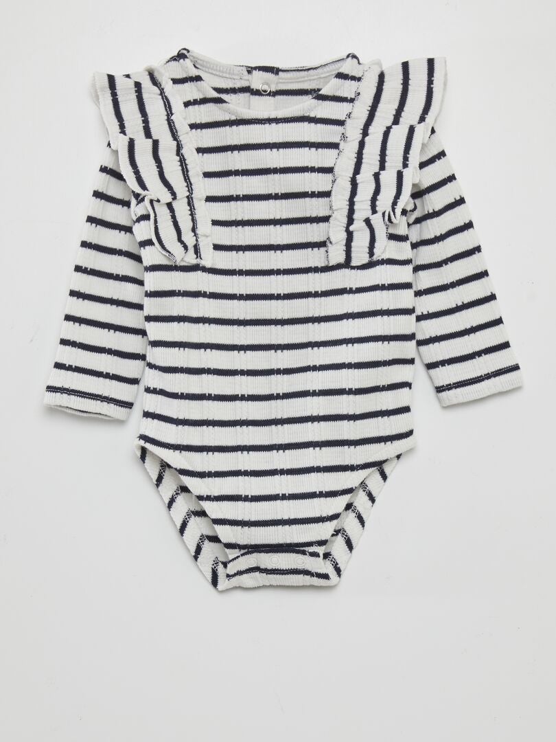 Body com bordado inglês - AZUL