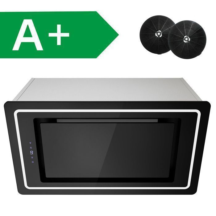 FIREGAS 52cm Built-in Cooker Hood - 450m³/h Extraction Rate - Efficient and Quiet - 9 Speeds - Black - Energy Class A+