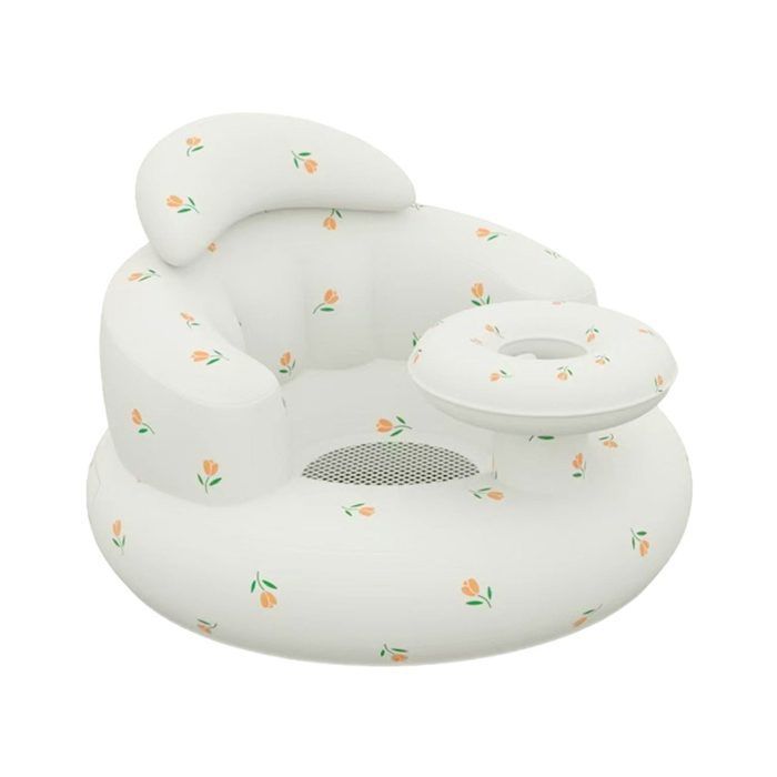 Opblaasbaar babybadzitje - 1 stuk, met rugleuning/blad - Geschikt voor baby's van 3-36 maanden