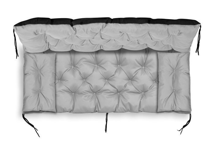 Cojín de jardín de 180x60x50 cm + 2 cojines para columpio, impermeable, gris claro.