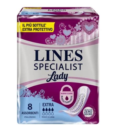 Hypoallergene maandverbanden Lines Specialist Lady Extra Farma 8 stuks