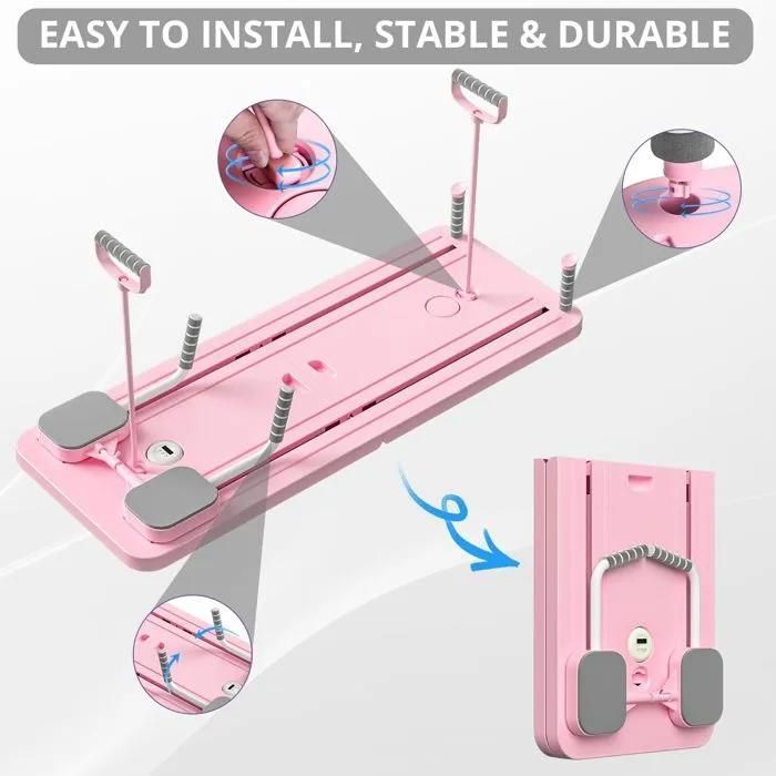 Máquina de Pilates con tabla - ALFOYU - Multifuncional 5 en 1 - Equipo de fitness para el hogar - Rosa