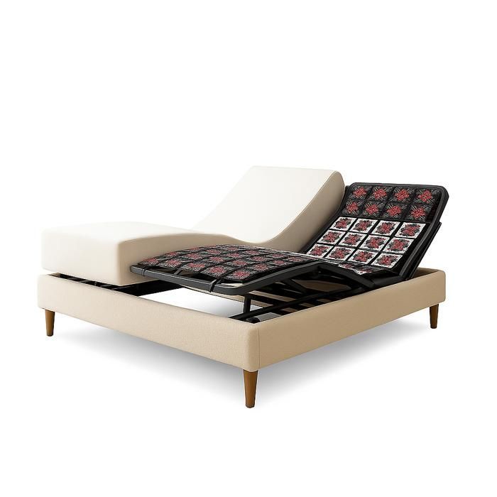 Set letto elettrico beige 140x190 cm – Base a doghe regolabile con bordi rinforzati + materasso