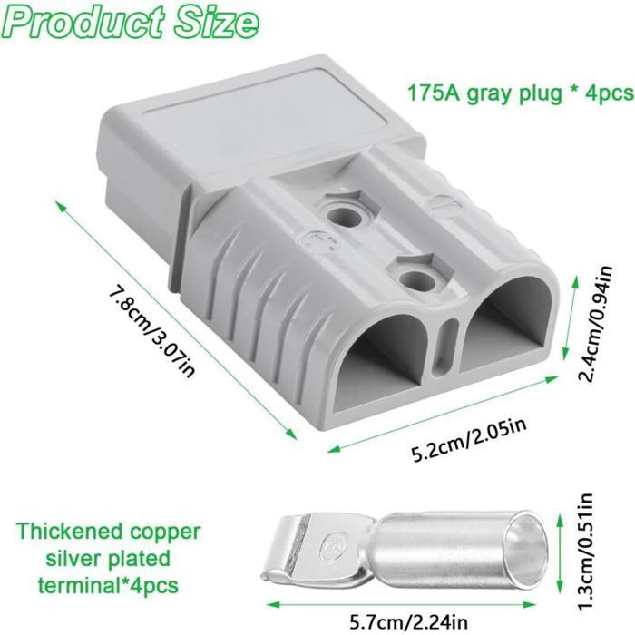 Conector rápido de batería - MHY® - 175A - Para coche, autocaravana, caravana, motocicleta, barco - Punta de sacrificio