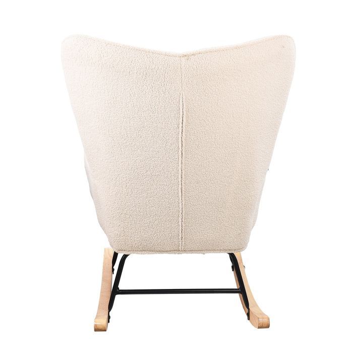 Mecedora - KILISKY - Terciopelo Teddy - Beige - Estilo escandinavo - 1 plaza
