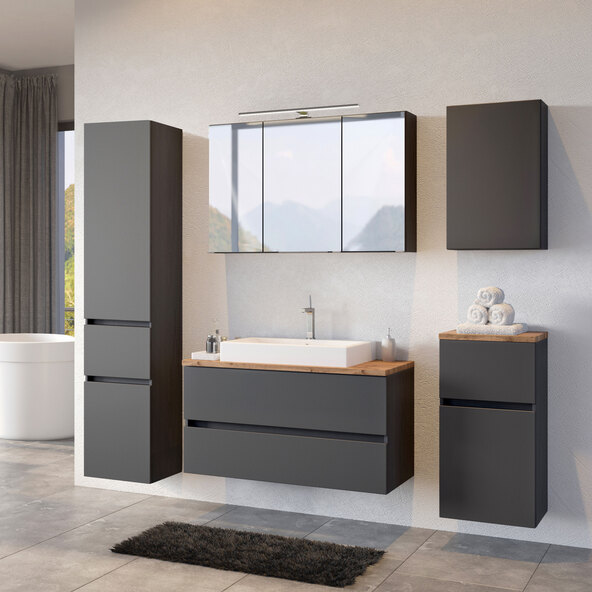 Bristol mirror cabinet, 100 cm, graphite grey