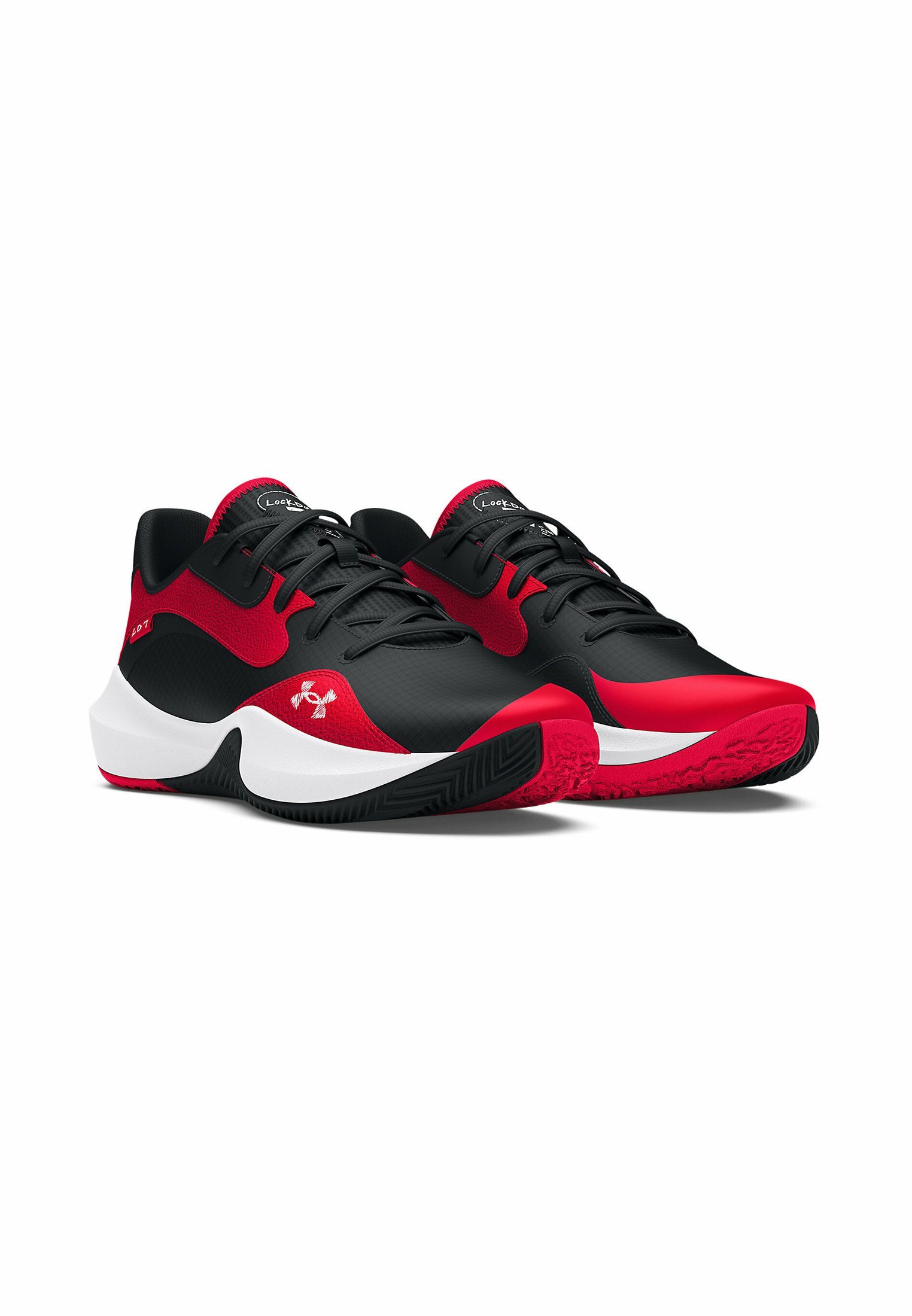 Under Armour LOCKDOWN 7 LOW - Basketbalschoenen - rood