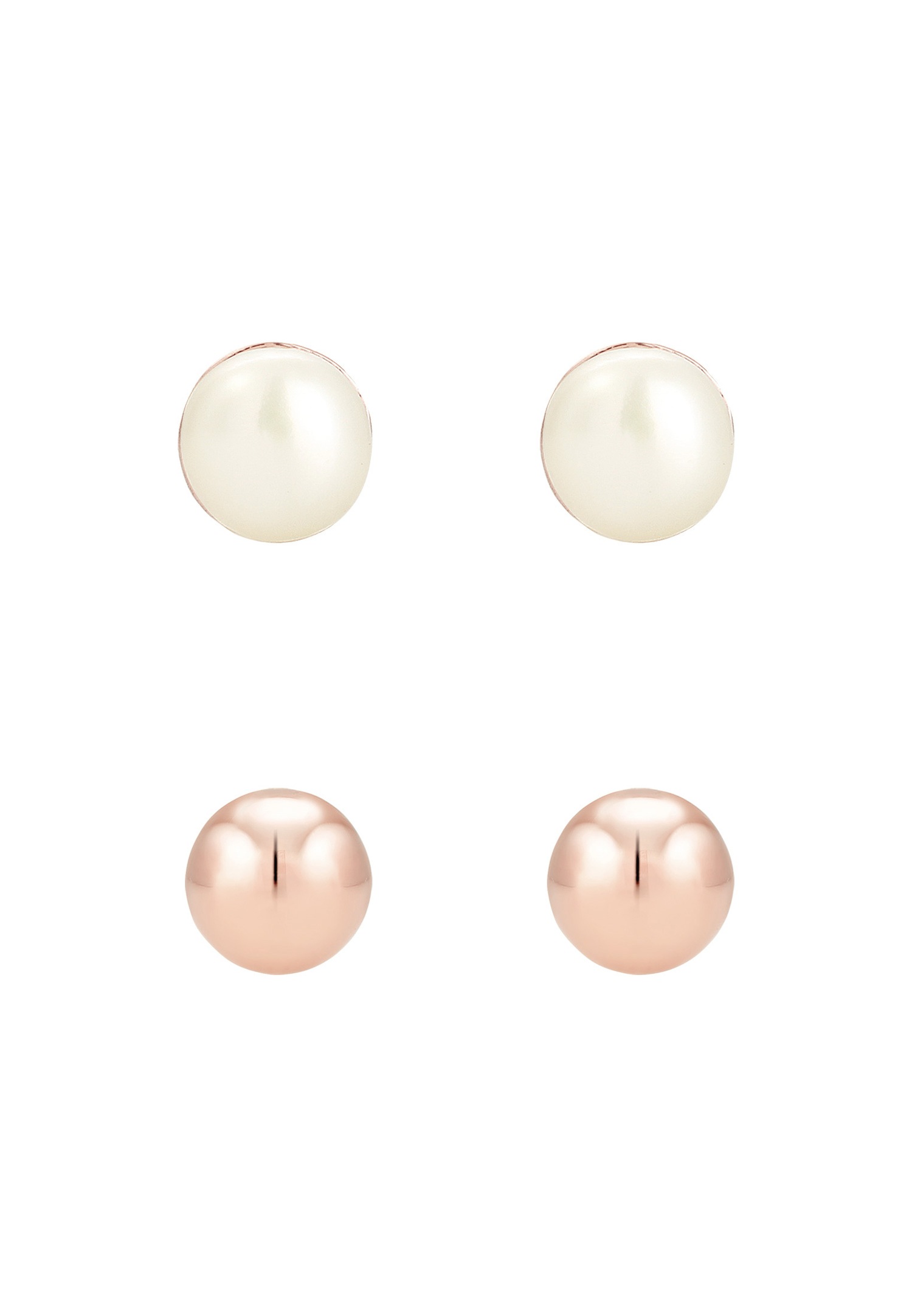 Elli Set avec Perle de Culture d'Eau Douce Basic Clous d'Oreille Femme (925/1000) Argent