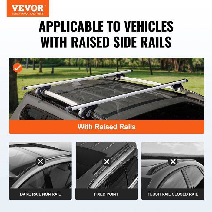 Barre portatutto universali VEVOR - 135 cm - Barre in alluminio per auto - per SUV, berline, furgoni
