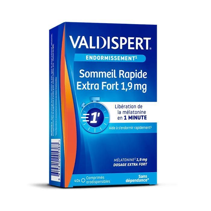 Valdispert Extra Fuerte Sueño Rápido 1.9 mg Melatonina Paquete de 2 x 40 comprimidos
